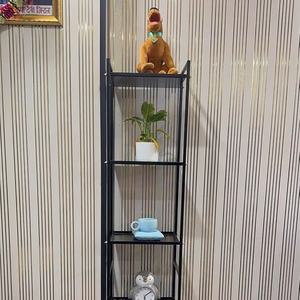 Metal Ladder <b>Storage</b> Rack Tall Multipurpose Display Stand Luxury Italian Design Pre-Assembled Light <b>Weight</b> Indoor Desktop - Product Image 1