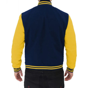 Blouson universitaire unisexe épais pour l'hiver 2026, personnalisé avec patchwork géométrique, à capuche, coupe oversize pour hommes - Product Image 5