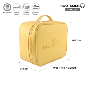 Rootsmen AA5588 PVC Embossed Label Zipper Water Resistant Hanging Large Capacity Travel Fashion Cosmetic Bag with Custom Logo - Product Image 1