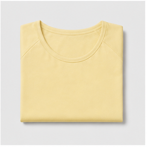 เสื้อยืดแขนสั้นสีเหลืองอ่อนสำหรับผู้หญิง คอวี ทรงเข้ารูป รุ่น WTS-0031 - Product Image 3
