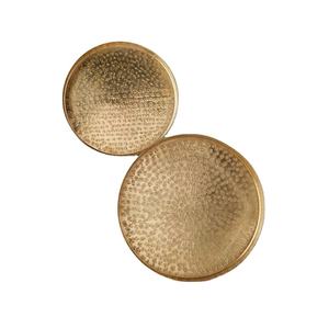 Nouvelle Arrivée Assiette de Présentation Dorée en Métal pour la Maison, les Hôtels, la Décoration de Table de Mariage – Plat Rond de Service Alimentaire - Product Image 1