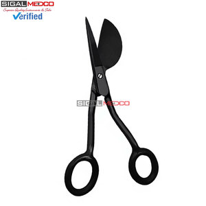Tijeras de precisión tipo pico de pato negras de 6 pulgadas, manuales, de acero inoxidable alemán, para cirugía general, reparación de suelos y alfombras, y corte de tapetes. - Product Image 6