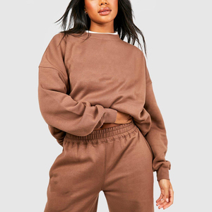 Customer Demanding Drop Shoulder Oversized Sweatshirts For Women Competitive Price Crew Neck Fleece <b>Jumper</b> - Product Image 5