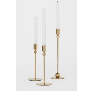 Satin Gold Metal Candle <b>Stand</b> Small Round with Triangular Spherical <b>Stand</b> Wholesale Price Customized <b>Printing</b> - Product Image 5