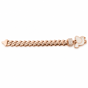 18kt Gold Heart Link Chain <b>Bracelet</b> with Cubic Zirconia Accent High Polish <b>Cute</b> Fashion Jewelry for Women Daily Wear Gift Party - Product Image 2