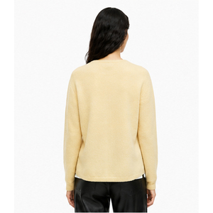 Pull en maille rose oversize pour femme, col en V, manches longues, tricot d'hiver décontracté - Product Image 6