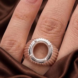925 Sterling <b>Silver</b> 10x10mm Round Solitaire <b>Ring</b> Setting Without Stone <b>Men</b>’s Semi Mounting <b>Ring</b> Memorial DIY Jewelry Supplies - Product Image 2