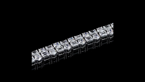 Luxury Emerald Cut Lab Grown Diamond Tennis <b>Bracelet</b> Double Row Alternating IGI Certified 14K Gold Rhodium Plated Custom Jewelry - Product Image 5