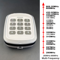 Télécommande de porte de garage à clavier sans fil 4 en 1 280-868MHz Télécommande multifréquence pour portail Émetteur d'ouverture de porte de garage