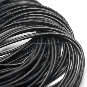 Corde de cordon en cuir cousu rond rouge personnalisé de haute qualité pour accessoires de sacs à main artisanaux de bracelet de bijoux, sangle flexible solide - Product Image 3