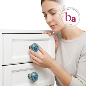 Beads Art Wooden Round Industrial Cabinet <b>Knobs</b> Handles Eco-Friendly Easy Installation for Kitchen Bedroom Living Room Furniture - Product Image 3