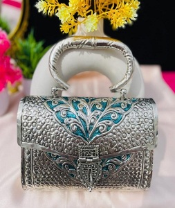 Bolso de Mano para Mujer, Diseño de Mosaico Personalizado, Chapado en Oro, Hecho a Mano, Color Blanco Plateado, de Moda, F S INTERNATIONAL, Superventas - Product Image 3