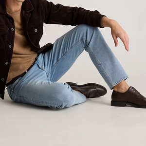 Factory Direct Sales Straight Denim <b>Trousers</b> Custom <b>Light</b> Wash Men Denim Jeans - Product Image 1
