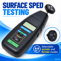 DT-2235B+ Tachometer Kontak Digital Genggam Pengukur RPM Penguji Kecepatan Permukaan dengan Memori LCD untuk Perawatan Motor Konveyor