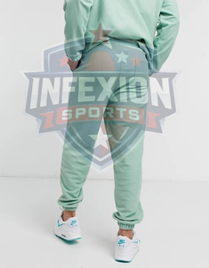 Conjunto Deportivo para Hombre, Color Verde Menta, con Capucha, Manga Larga, Corte Holgado, Sudadera y Pantalones con Bolsillos Laterales - Product Image 3
