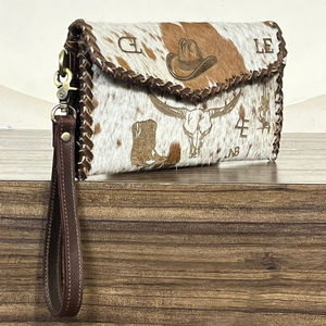 กระเป๋าคลัทช์หนังวัวแท้พรีเมียมปี 2026 ดีไซน์สไตล์ตะวันตก หนังลายขนสัตว์ ใส่บัตรและเงินสดได้ พร้อมสายคล้องมือ กระเป๋าถือสำหรับผู้หญิง ใช้ได้ทุกวัน - Product Image 4