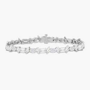 Pulsera de tenis con diamantes cultivados en laboratorio de múltiples formas, personalizada, de oro macizo de 10K, 14K, 18K y plata 925, con corte mixto y engaste de puntas, para novias, venta al por mayor de fábrica - Product Image 3