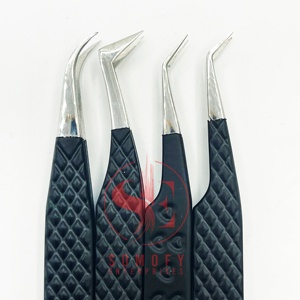 Pinzas para Pestañas de Volumen Ruso de 90 Grados Somofy Enterprises, Acero Inoxidable, Logotipo Personalizado, Diseño de Corazón, Herramienta de Belleza - Product Image 3