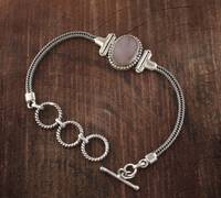 Bracelet à breloques ovales en quartz rose, argent sterling 925, fait main, cristal rose naturel, luxe, certifié GIA, plaqué platine, mariage