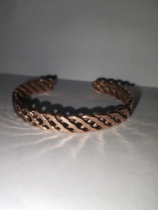 Copper Cuff <b>Bracelet</b> With Braided Design Handmade <b>Metal</b> Jewelry For Men Women - Product Image 2