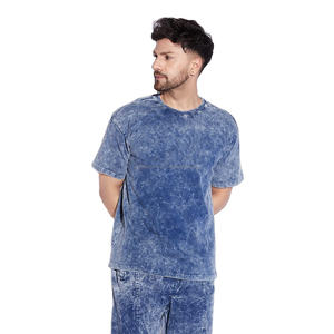 Venta al por mayor Blank Acid Wash Camisetas gráficas en blanco Estilo vintage Peso pesado Algodón Oversize Hombres Camiseta vintage - Product Image 3