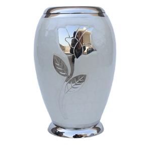 Urna Funeraria de Metal Grabada en Blanco, Estilo Clásico Americano/Europeo, para Cenizas de Adultos - Product Image 5