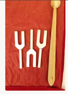 Silver Color <b>Angel</b> <b>Crystal</b> Tuning Forks - with Mallet and Velvet Pouch... - Product Image 3