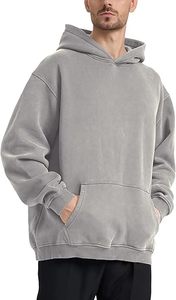 Sudadera con capucha de moda con efecto deslavado, hombros caídos, estilo oversize, streetwear - Product Image 2