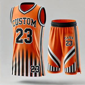 Maillot de basket-ball réversible personnalisé pour homme, 100% polyester, respirant, pas cher, ensemble d'uniformes de sport pour l'entraînement - Product Image 2