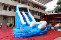 Parcours aquatique gonflable extérieur avec toboggan, piste de course, château gonflable décoratif, petite machine distributrice, pour événements de carnaval