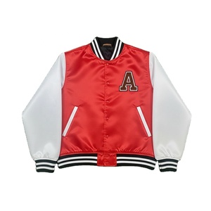 Chaqueta de Béisbol de Satén con Nombre y Número del Equipo Personalizados 2025, Chaquetas de Satén Bordadas con Collage para Hombre - Product Image 3