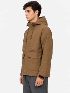 Chaqueta Premium para Hombre, Invierno, Color Marrón Sólido, con Capucha, Impermeable, Resistente al Viento, con Cierre Completo, para Senderismo y Trekking - Product Image 2