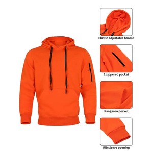 Orange Color Custom Knitted <b>Pullover</b> <b>Men's</b> Tracksuits With Front Logo - Product Image 3