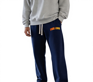 Hot Style Autumn Casual Custom Woolen Midweight Straight Vintage <b>Jogger</b> Pants Drawstring Closure Eco-Friendly Breathable - Product Image 1