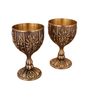 Hot Selling <b>Stainless</b> Steel Cocktail <b>Glasses</b> Set of 2 Modern Round Unbreakable Goblets for Party Use Western Drinking <b>Glass</b> - Product Image 3