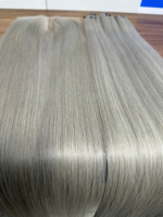 Prix de gros gris couleur os droit brut vietnamien cheveux vierges paquets de cheveux humains non transformés génie trame avec fermeture à lacet