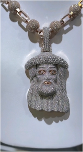 จี้พระเยซูทรงกลับหัวประดับเพชรโมอิสซาไนต์เต็มตัวแบบฮิปฮอปสำหรับผู้ชาย เงินแท้ 925 - Product Image 6