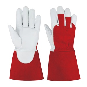 Customizable Cowhide Leather Welding <b>Gloves</b> <b>Knit</b> Wrist Cuff Waterproof Anti-Vibration Anti-Slip 7oz Thickness 26cm Length - Product Image 1