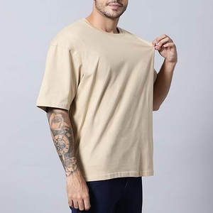 เสื้อยืดคอตตอน 100% คุณภาพสูง พิมพ์โลโก้ตามสั่ง สำหรับผู้ชาย ผลิตจากโรงงาน ทรงหลวม ราคาขายส่ง เสื้อยืดโอเวอร์ไซส์ ลดราคาพิเศษ - Product Image 2