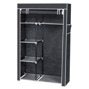 Organizzatore per Armadio Pieghevole Grigio da 64 Pollici, Scaffali Portabili per Vestiti, Scarpe e Borse, Cassetti in Plastica e Tessuto - Product Image 1