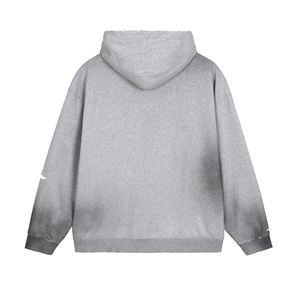 Sweat à capuche pour homme en molleton de coton, effet délavé Monkey Wash, déchiré, avec boutons cachés, style rétro personnalisé - Product Image 2