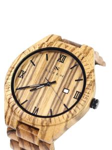 Wholesale FAIZA CRAFT 100% Natural Quartz Art Deco Round Unisex Waterproof Custom Wood Multi-Occasion Antique Watches Made India - Product Image 3
