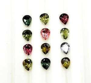 Turmalina natural multicolor con corte de pera de 4*5 mm para la fabricación de joyas, piedra suelta con certificación IGI. - Product Image 4