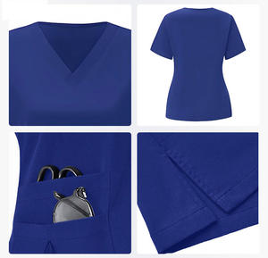 Ensemble de blouses médicales unisexes en gros, col montant zippé, manches courtes, uniforme d'infirmière, tenue de travail pour hôpital et clinique dentaire - Product Image 2
