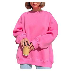 Suéter de Cuello Alto Holgado para Mujer, 100% Algodón, Tela de Felpa Suave, Personalizado con Logotipo, Ropa Casual, Servicio OEM - Product Image 5