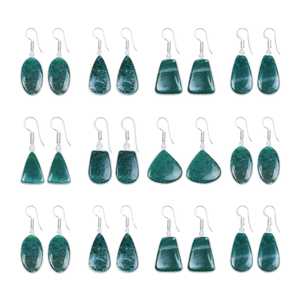 Boucles d'oreilles pendantes en argent plaqué avec pierre d'aventurine, design personnalisé, style mignon, bijoux de fête pour femmes, meilleur prix - Product Image 1