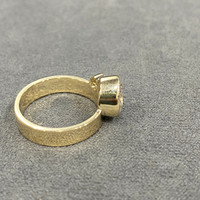 Anillo de compromiso de moissanita de plata de ley chapado en oro con corte ovalado, diseño único grueso Toi et Moi, engaste de bisel, para propuesta de matrimonio