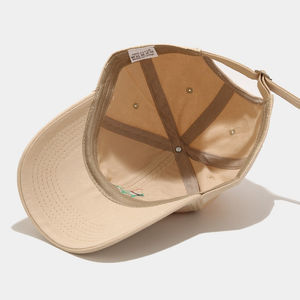 Casquette de baseball en coton unie à 6 panneaux pour homme, réglable avec boucle métallique, personnalisable avec logo brodé, vente en gros OEM - Product Image 5