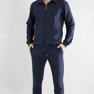 Veste de survêtement marine pour homme avec fermeture éclair intégrale, col rabattable, poches latérales, respirante, décontractée, coupe classique, saison automne - Product Image 6
