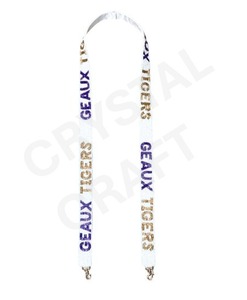 Sangle perlée tendance avec motif HYDR, ruban coloré, quincaillerie dorée - Product Image 4